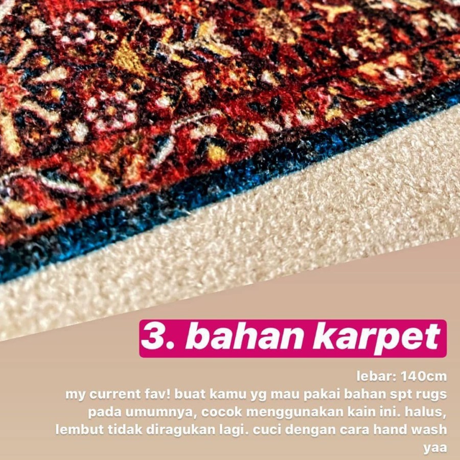 Pesanan ukuran D.140cm bulat kain karpet